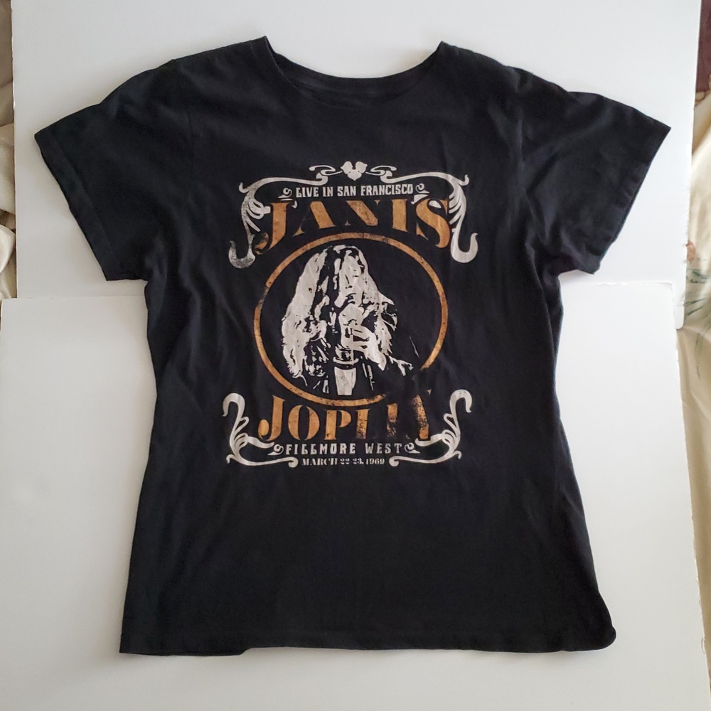 Janis Joplin Women's 2XL Short Sleeve Retro Tee. Live At The Fillmore West 1969
